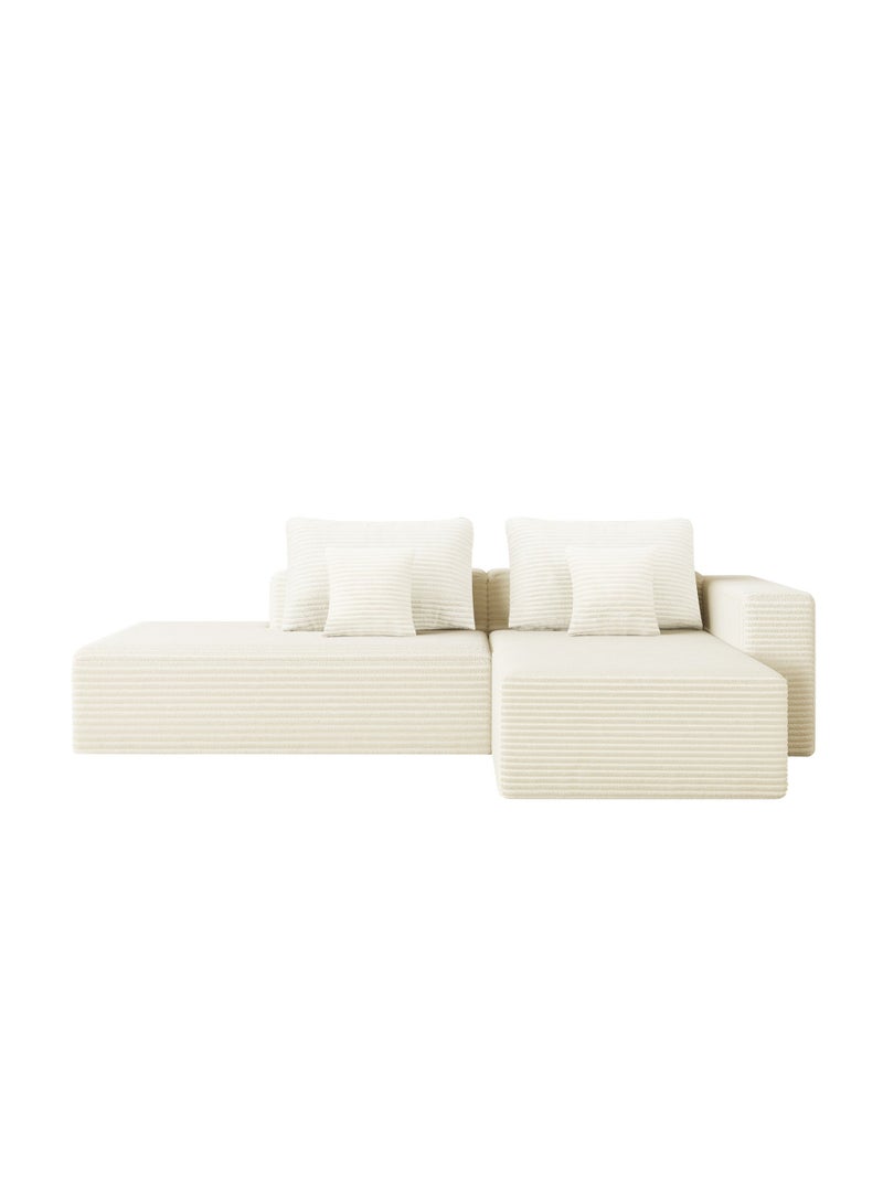 NZONE STORE Comfortable corner set with a sophisticated decorative touch, L-shaped left - off-white - Image 5