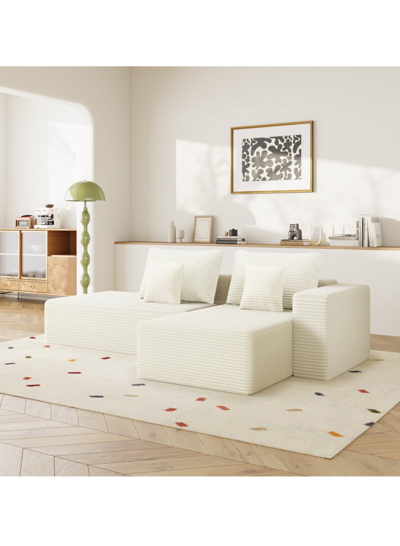NZONE STORE Comfortable corner set with a sophisticated decorative touch, L-shaped left - off-white - Image 3