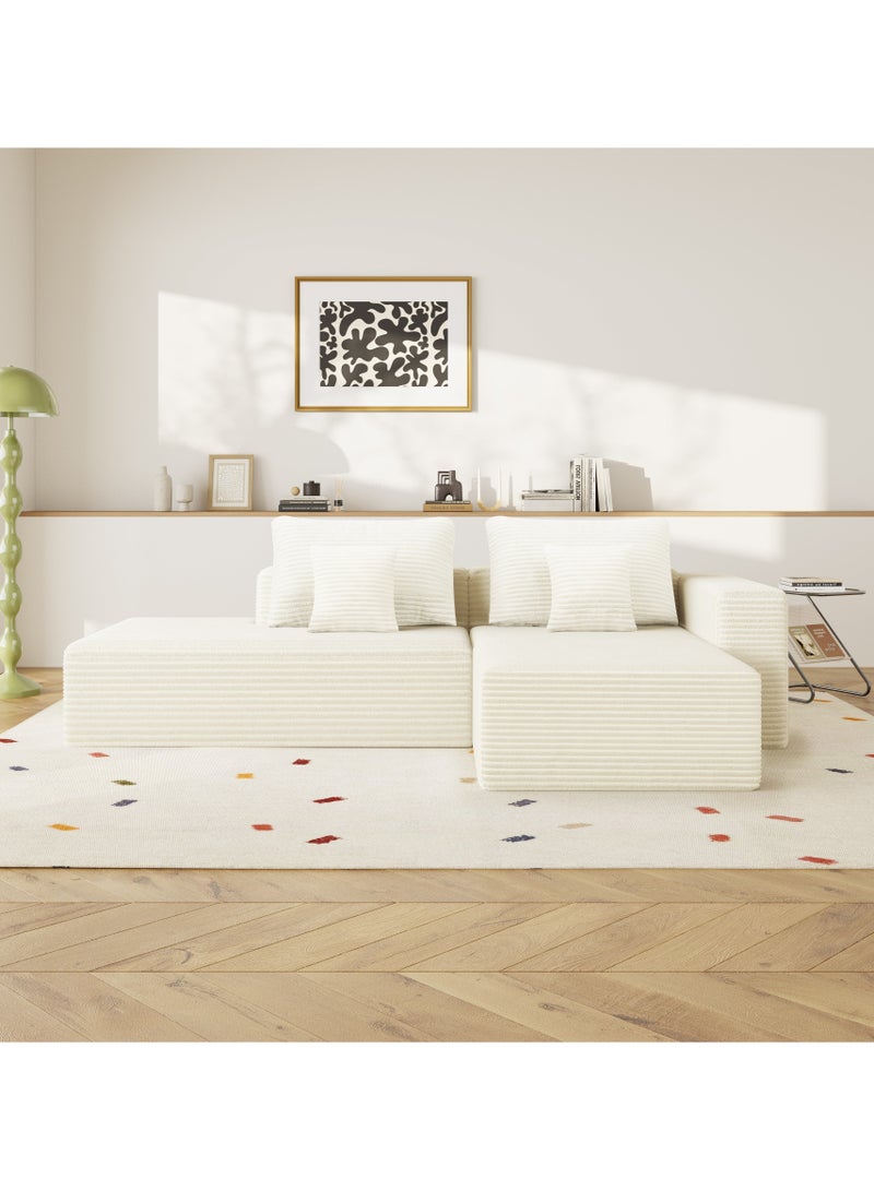 NZONE STORE Comfortable corner set with a sophisticated decorative touch, L-shaped left - off-white - Image 2