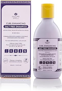 Nature Spell Curl Enhancing Shampoo by Nature Spell 300ml for Curly Hair Sulphate Free Shampoo infused with Rice Water Linseed For All Curl Types 100 Vegan Made in the UK clear - Image 1