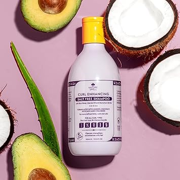 Nature Spell Curl Enhancing Shampoo by Nature Spell 300ml for Curly Hair Sulphate Free Shampoo infused with Rice Water Linseed For All Curl Types 100 Vegan Made in the UK clear - Image 4