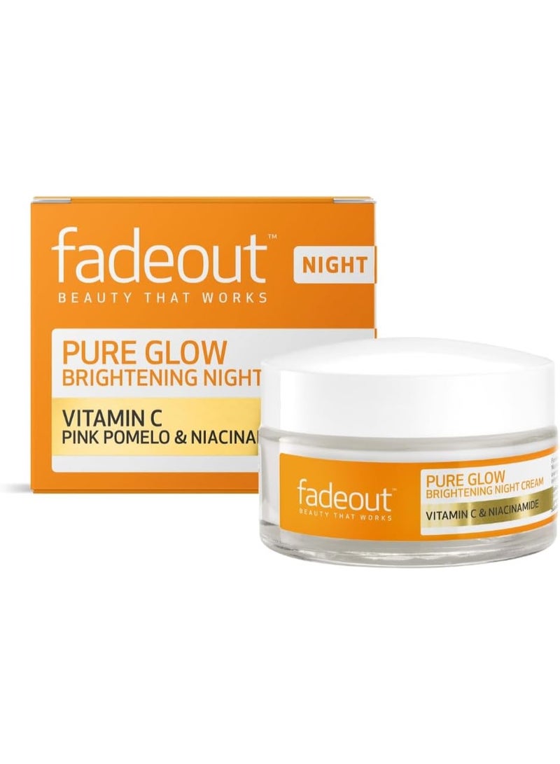 fadeout Fade Out Pure Glow Brightening Night Cream with Vitamin C, Pink Pomelo and Niacinamide 50G - Image 1