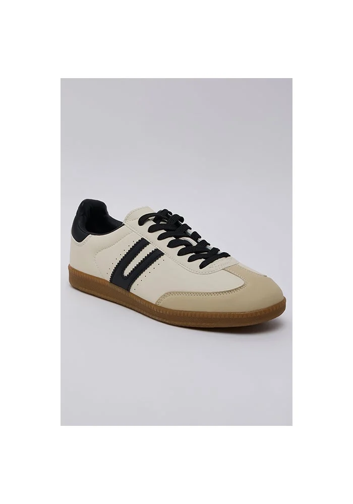 Contrast Trim Lace-Up Sneakers
