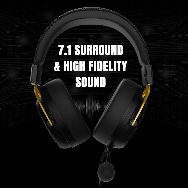Cosmic Byte سماعة ألعاب سلكية محيطية CryoCore 7.1 مع ميكروفون مانع للضوضاء، تصميم معدني على شكل خلية نحل، كابل مضفر، برنامج كمبيوتر ودعم صوت ثلاثي الأبعاد لـ PS4/PS5 (أسود) - Image 2