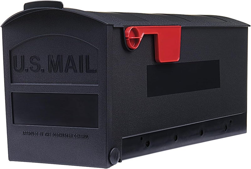 ARCHITECTURAL MAILBOXES Patriot Plastic Post Mount Mailbox, Compatibility Code E, GMB505BAM, Black, Medium Capacity - Image 1