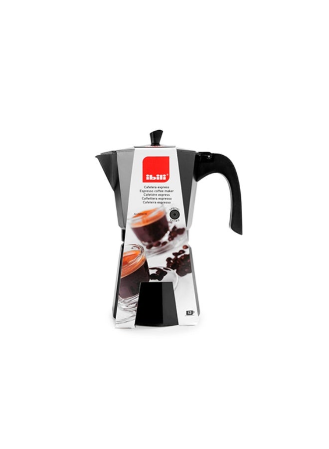 ibili Bahia Black Espresso Coffee Maker, Aluminum Stovetop Espresso Maker, Traditional Italian Coffee Pot, Compatible with Electric Gas  and Vitroceramic Stoves, Durable Coffee Brewing Equipment - Image 3