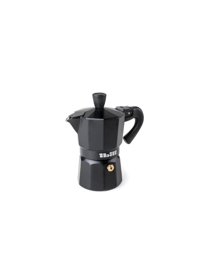 ibili Bahia Black Espresso Coffee Maker, Aluminum Stovetop Espresso Maker, Traditional Italian Coffee Pot, Compatible with Electric Gas  and Vitroceramic Stoves, Durable Coffee Brewing Equipment - Image 2