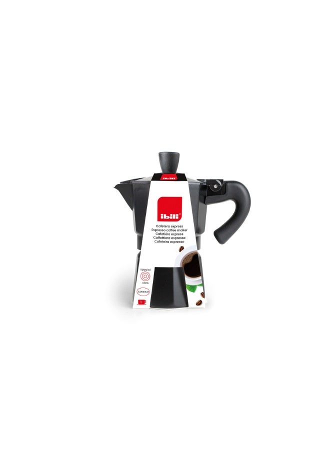 ibili Bahia Black Espresso Coffee Maker, Aluminum Stovetop Espresso Maker, Traditional Italian Coffee Pot, Compatible with Electric Gas  and Vitroceramic Stoves, Durable Coffee Brewing Equipment - Image 4