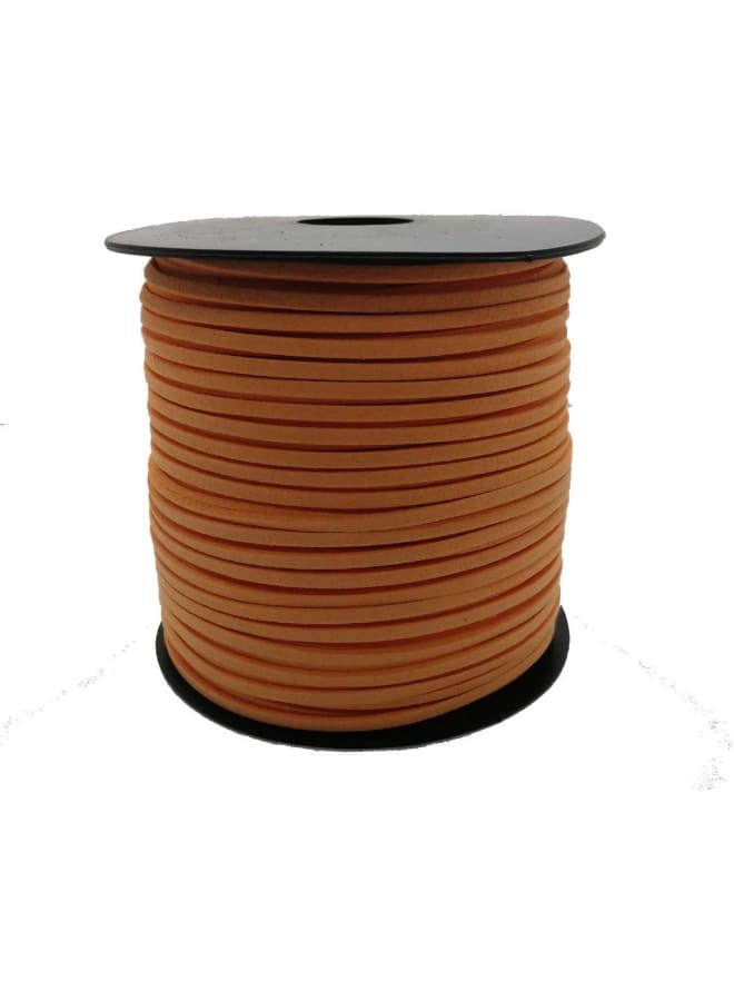 Pamir Tong 100 Yards 2.6mm Suede Leather Cords Leather Lace Flat Faux Suede Cord String Thread Velvet Cord for Necklace, Bracelet, Beading and DIY Crafts (Orange) - Image 3