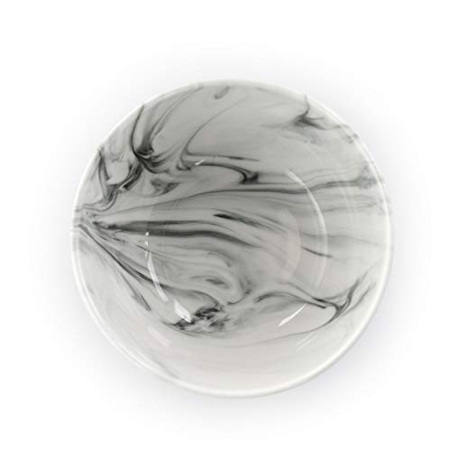 Elama Fine Marble 16 Piece Stoneware Dinnerware Set in Black and White - Image 5