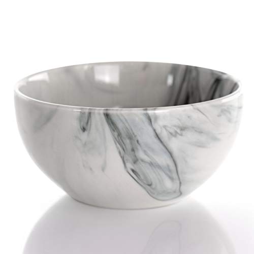 Elama Fine Marble 16 Piece Stoneware Dinnerware Set in Black and White - Image 3