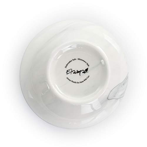 Elama Fine Marble 16 Piece Stoneware Dinnerware Set in Black and White - Image 4