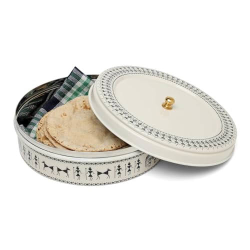 dudki Stainless Steel Multipurpose Roti Box Container |Ideal for Chapati, Paratha, Puri,Dry Food, Snacks & Fruits Dabba | Airtight Storage Containers With Lid (Beige) - Image 1