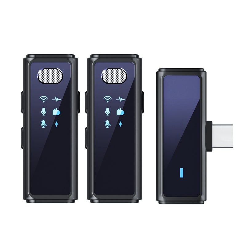 Mobile phone live recording video clip collar wireless microphone radio microphone clip type one drag two anchor special V1 pro dual microphone 
