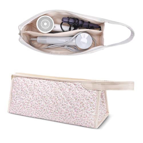 idoltimes Quilted Hair Tools Travel Bag, Compatible with Dyson Airwrap Styler, Portable Cotton Floral Organizer Case for Shark FlexStyle Attachments Storage - Image 1