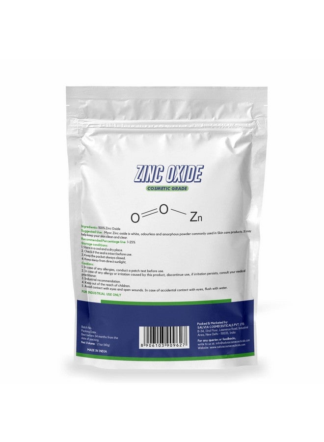 Myoc مسحوق أكسيد الزنك الأبيض النقي والعالي الجودة (ZnO) بحجم نانو للاستخدامات التجميلية - 60 جرام - Image 2