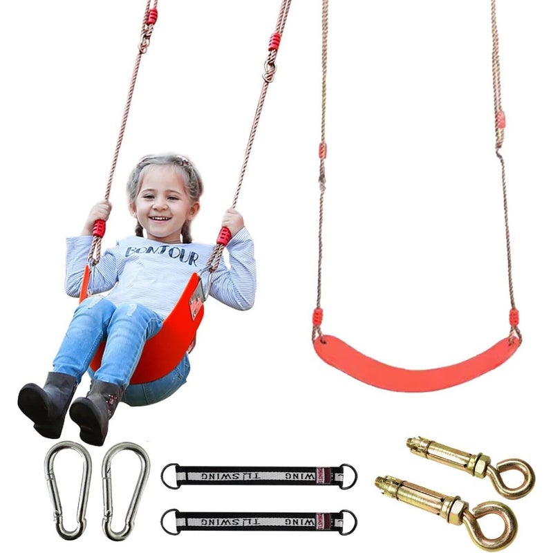 Swing Seat, Adjustable Rope and 2 Carabiners and 2 Screw - Image 1