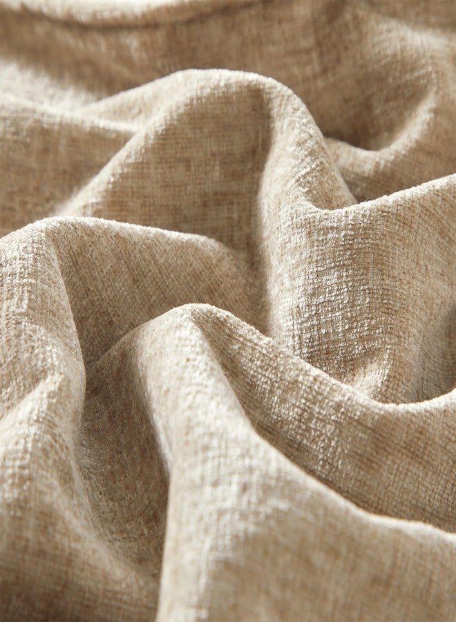 JUSPURBET Set of 2 Beige Chenille Lumbar Throw Pillow Covers 16x24 Inch Soft Textured Decorative Cushion Cases for Couch Sofa Bed Solid Home Decor Pillowcases - Image 3