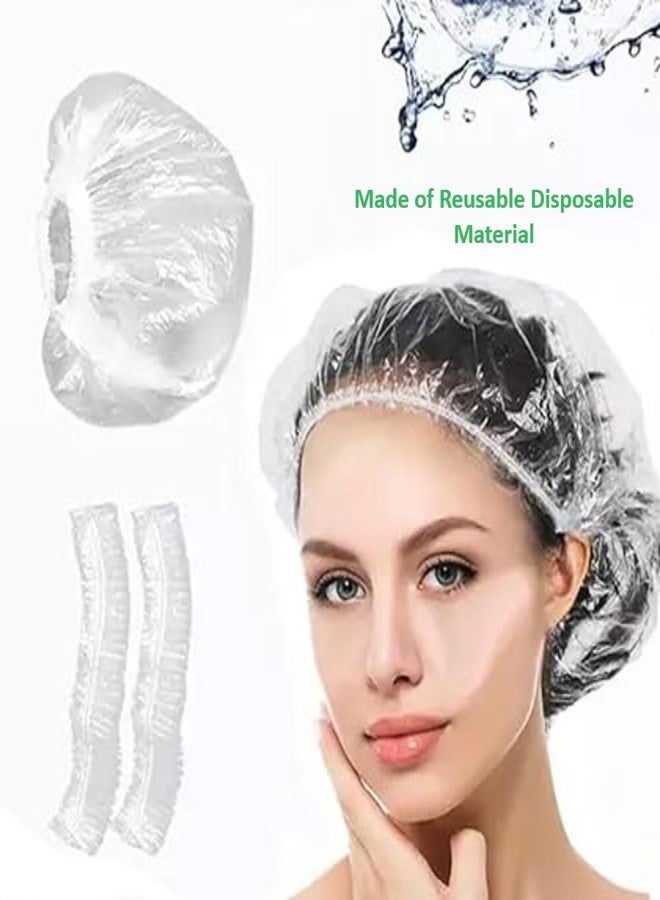 PALMATE Waterproof Reusable Shower Caps for Women with Elastic (100 Pieces) - Image 2