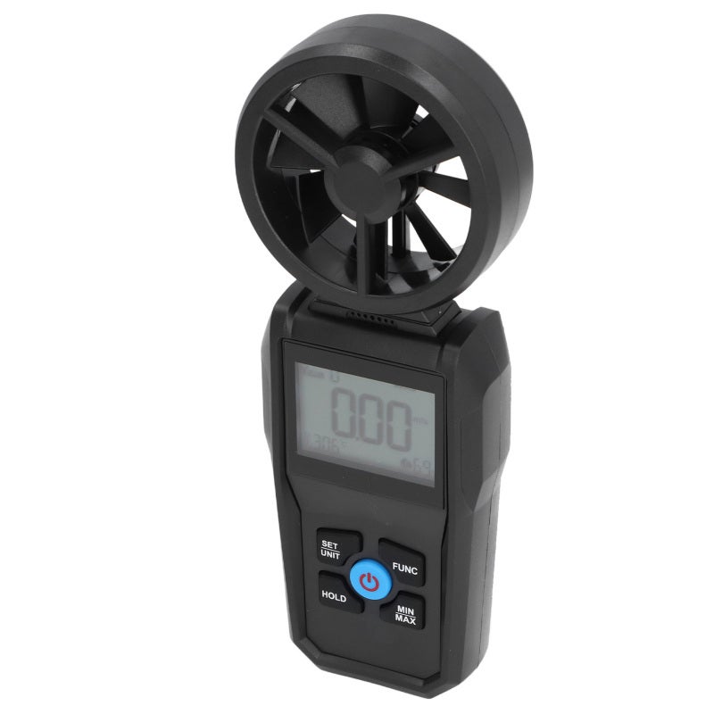 مقياس شدة الريح الرقمي بشاشة LCD و6 وحدات لسرعة الرياح - قياسات متعددة لسرعة الرياح والحجم ودرجة الحرارة والرطوبة ونقطة الندى - مصنوع من مادة ABS للاستخدام في الأرصاد الجوية والصناعة والملاحة - Image 5