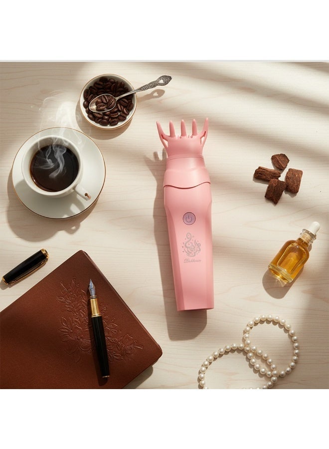 لايف ستايل مبخرة بخور إلكترونية محمولة ومشط معطر للشعر (لون وردي) - ناشر روائح لاسلكي قابل للشحن - Image 5