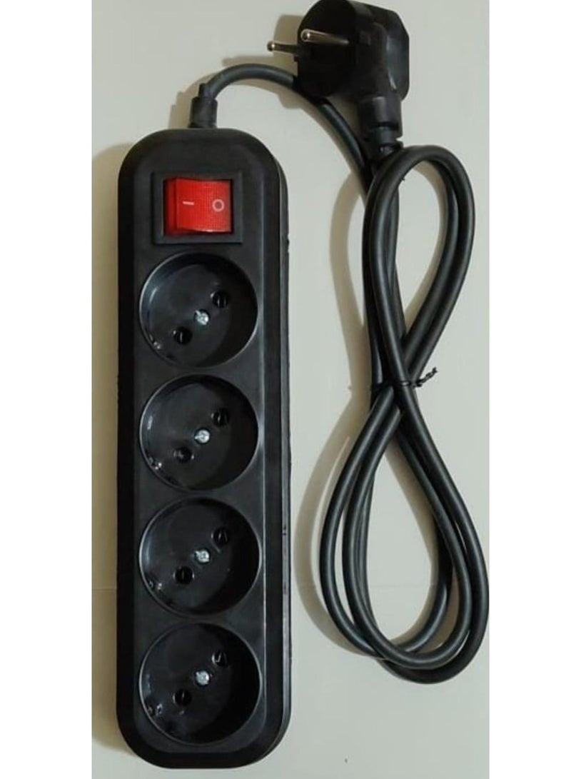 4-slot 10 amp joint, wire length 1.10 meters / black - Image 1