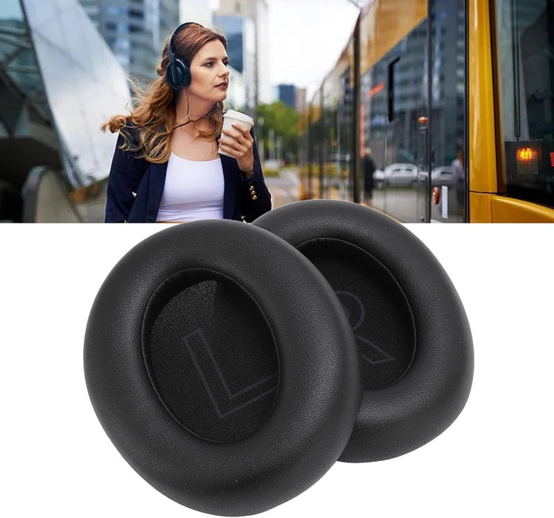 Denash سماعات أذن بديلة، لسماعات Soundcore Life Q20 Q20 BT، وسادات سماعات رأس بجلد أنعم، ورغوة عازلة للضوضاء - Image 4