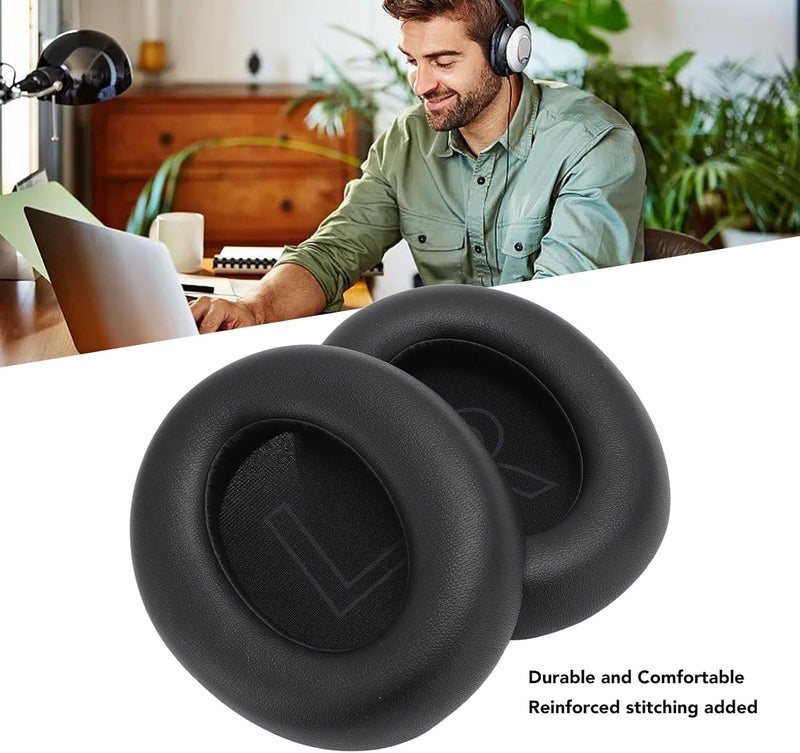 Denash سماعات أذن بديلة، لسماعات Soundcore Life Q20 Q20 BT، وسادات سماعات رأس بجلد أنعم، ورغوة عازلة للضوضاء - Image 5