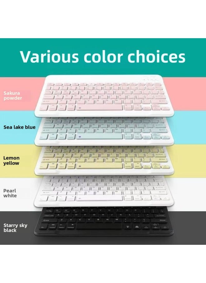 Wireless Bluetooth Keyboard Mini PC Mobile Phone Tablet Laptop Keyboard Mouse Suit Rechargeable Ultra-thin-Color:Light Blue-Product Type:Upgraded Bluetooth Keyboard + Dual-mode Mouse