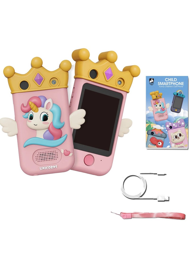 BlueFire Kids Touchscreen Smartphone Toy – 2.8” HD Display, 360° Rotating 48 Mega Pixel Dual Camera, MP3 Player, Built-in Games, 28 Wallpapers, Video Recorder, Lanyard – Perfect Learning Phone for Girls & Boys Ages 2-6 (1000mAh Battery, TF Card Support) - Image 1