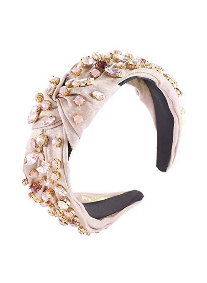 HSWE Crystal Velvet Headband Cross Knotted Turban Headdress Colorful Rhinestone Statement Wide Hair Band Hoop Accessories For Women Girls - Image 5