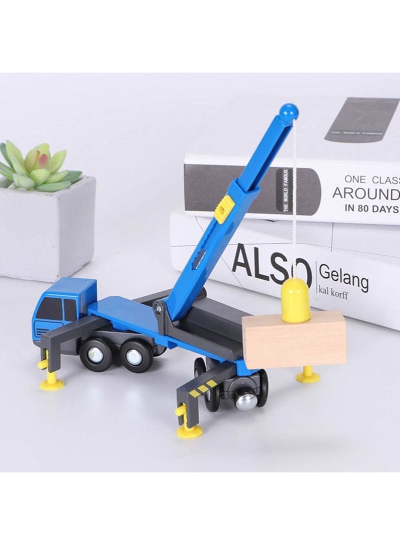 SOLARAE Construction Vehicles Cranes Toys, Construction Vehicle Toys, Crane Truck Pull Back Cars for Child Toddlers Kids, Blue - Image 3