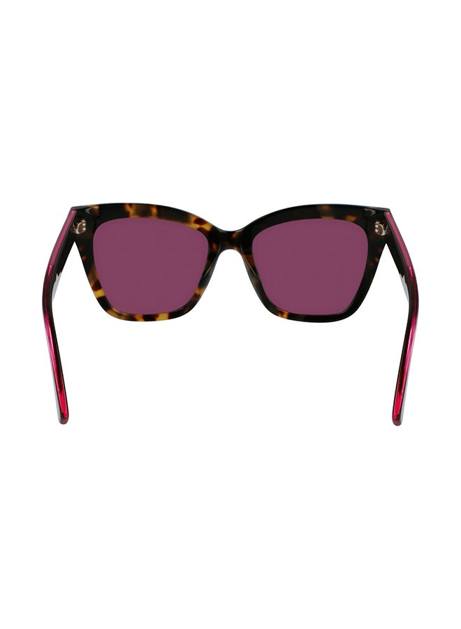 Longchamp نظارة شمسية مستطيلة للحماية من الأشعة فوق البنفسجية للنساء - LO699S-255-5318 - مقاس العدسة: 53 ملم - Image 4