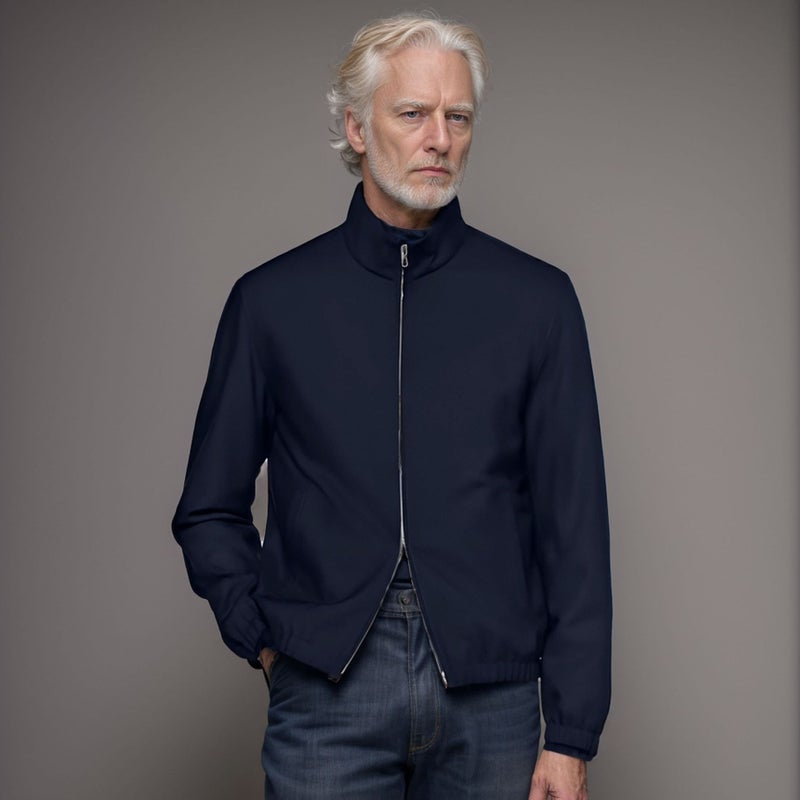Men's Zipper Stand Collar Casual Jacket Outerwear