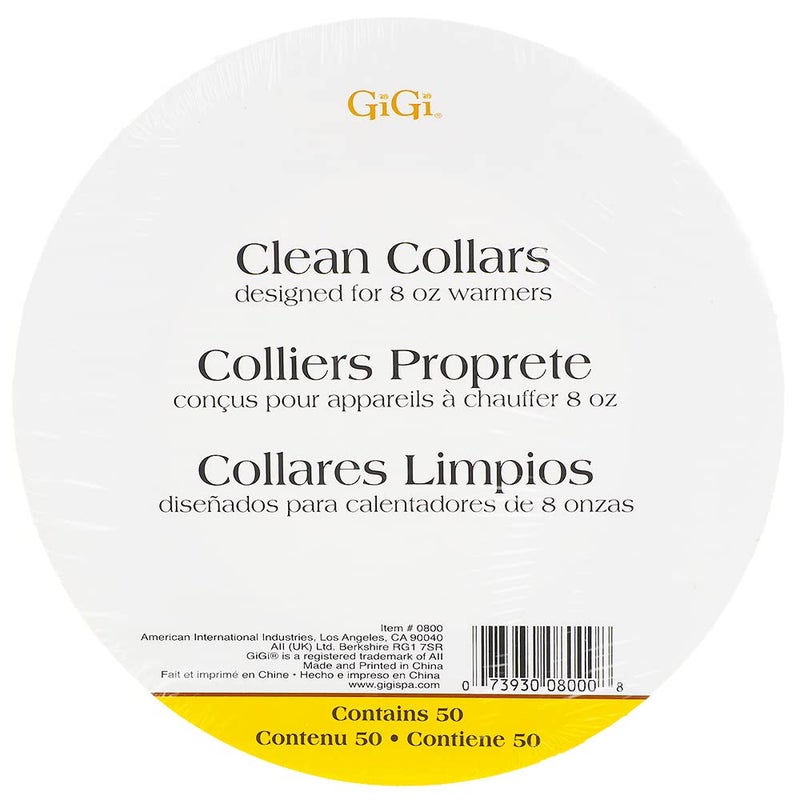 GiGi Clean Collars for 8 oz Wax Warmers Disposable Protective Waxing Collars for MessFree Hair Removal 50 ct 1 Pack