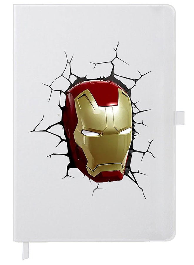 Theodor Designer A5 Thick White Hardcover Notebook Iron Man - Image 1