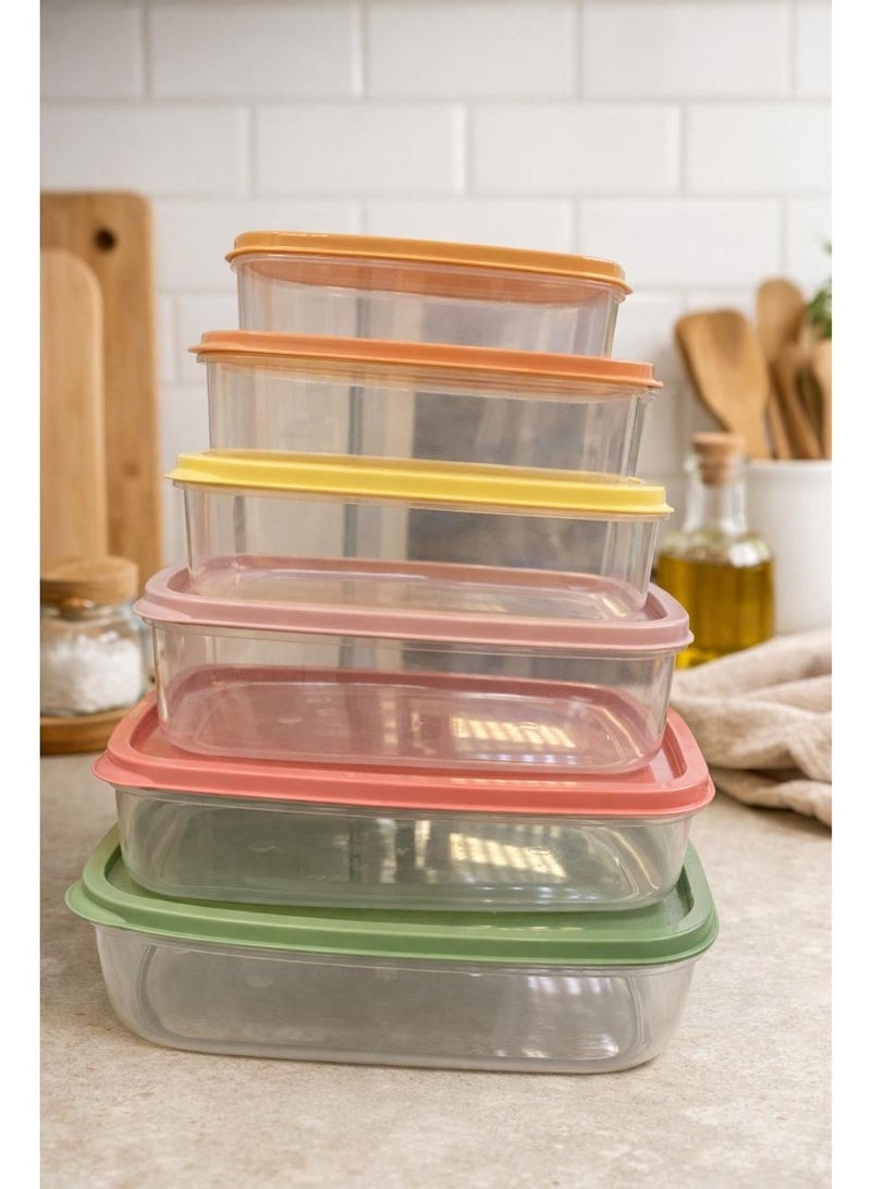 Bee home 6-Piece Turkish Airtight Plastic Rectangular Food Storage Container Set – Transparent Kitchen Storage Boxes (300ml, 500ml, 800ml, 1200ml, 1900ml & 2900ml) Leakproof & BPA-Free - Image 4