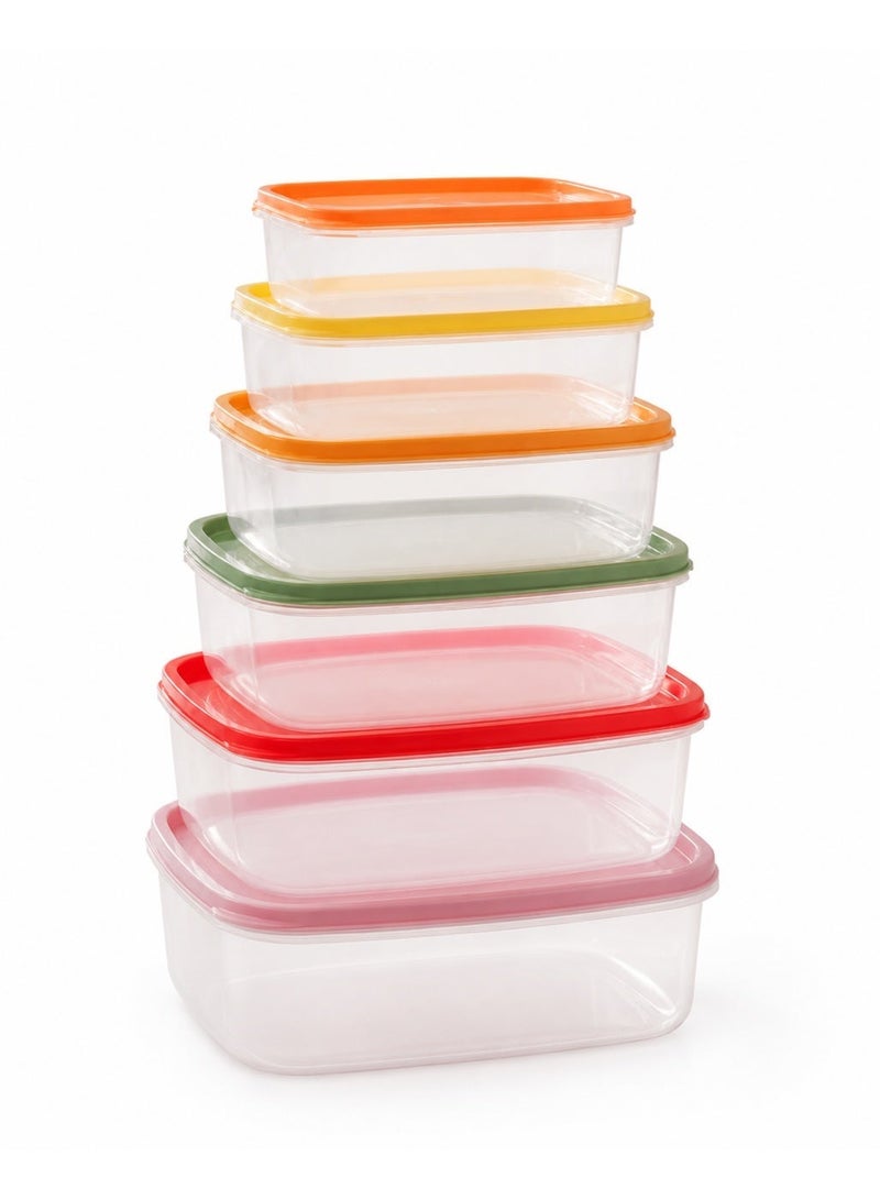 Bee home 6-Piece Turkish Airtight Plastic Rectangular Food Storage Container Set – Transparent Kitchen Storage Boxes (300ml, 500ml, 800ml, 1200ml, 1900ml & 2900ml) Leakproof & BPA-Free - Image 5