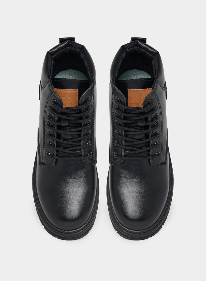 ستايلي حذاء بوت كلاسيك بمقدمة دائرية ورباط غلق - Image 5