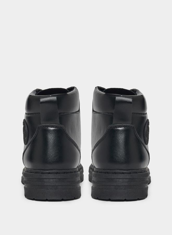 ستايلي حذاء بوت كلاسيك بمقدمة دائرية ورباط غلق - Image 4