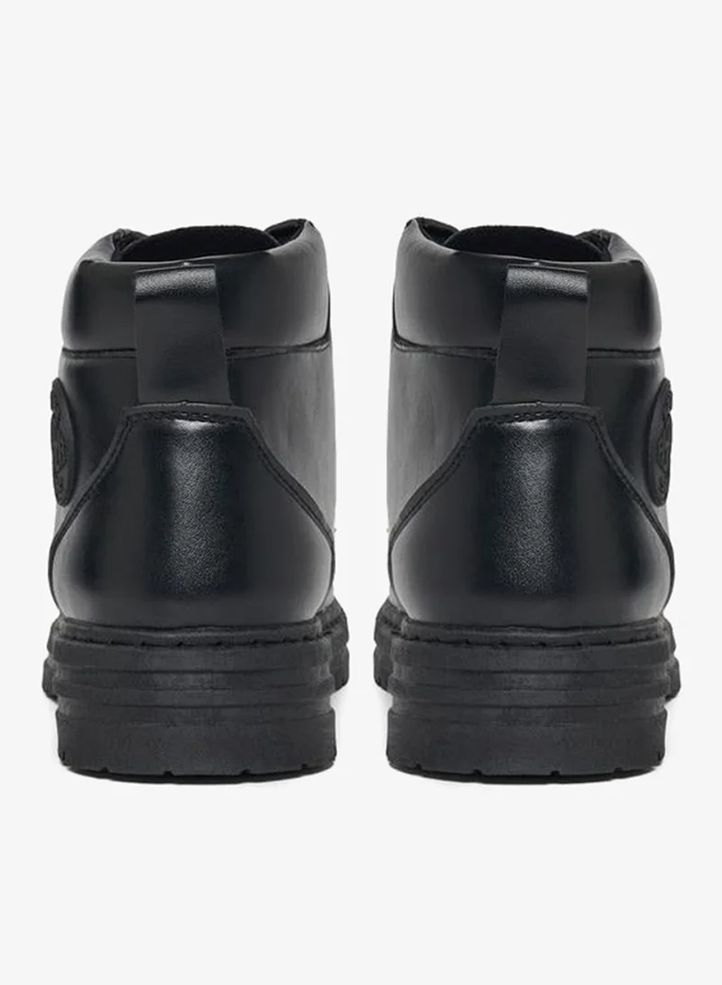 Styli Black Classic Round Toe Lace Up Ankle Boots for Men | Best Price UAE