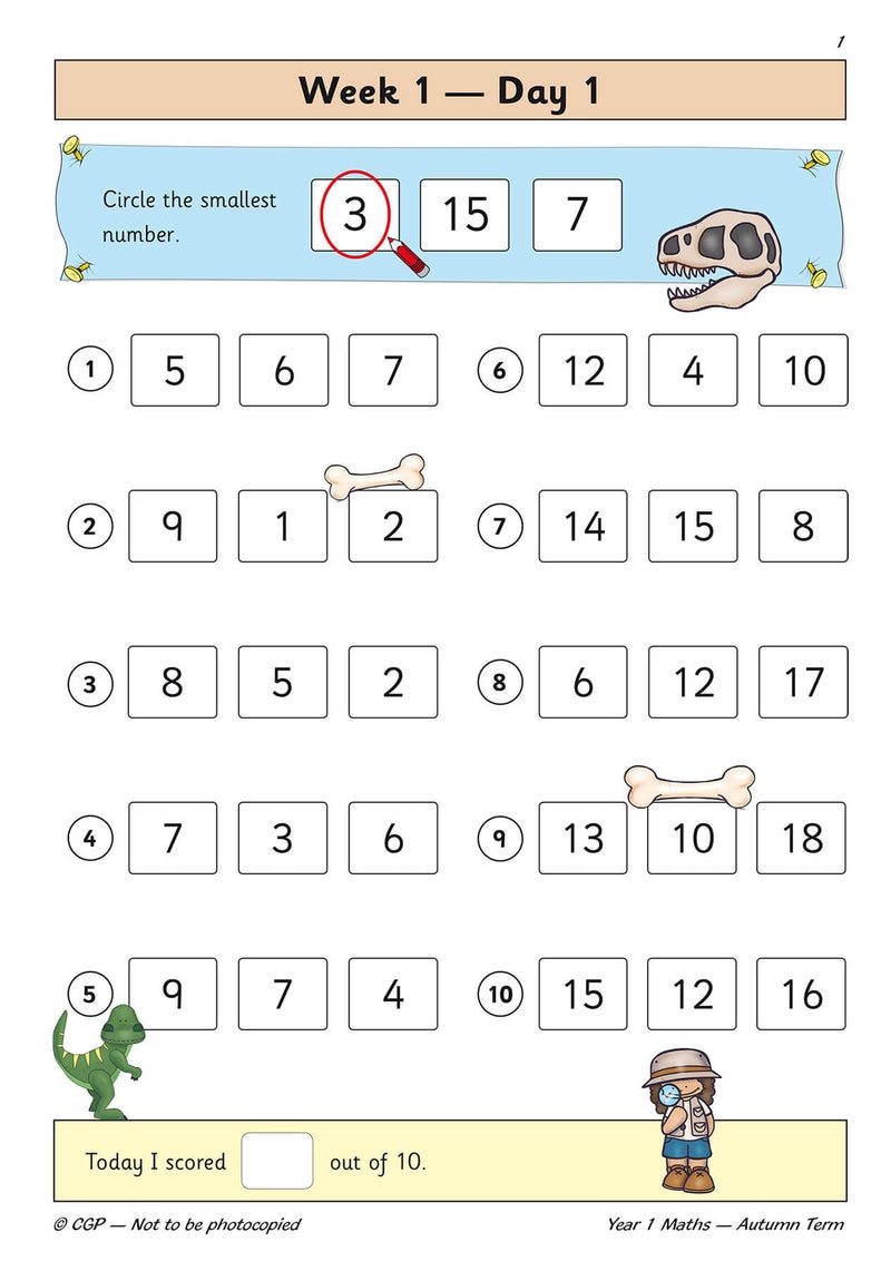 New Ks1 Maths Daily Practice Book Year 1 Autumn Term - Image 3