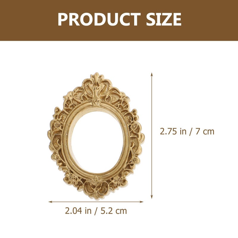 Vintage Oval Resin Picture Frames Set of 10 for DIY Crafts Jewelry Display and Home Table Decor - Image 3