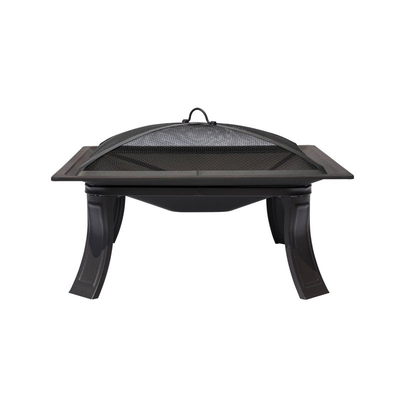 Blue Wave 26" All-Weather Outdoor Riverside Square Fire Pit - Black - Image 4