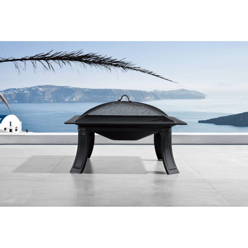 Blue Wave 26" All-Weather Outdoor Riverside Square Fire Pit - Black - Image 2