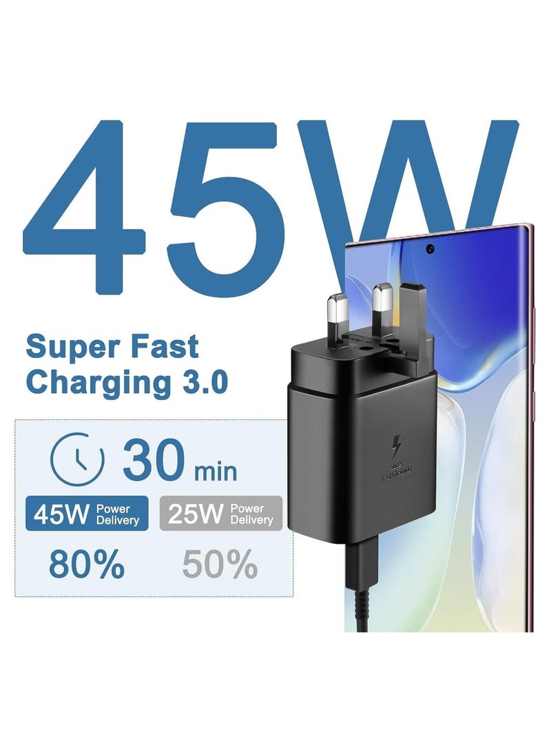 JAJEEK 2 Pack 45W USB C Super Fast Charger for Samsung, Power Adapter for Samsung Galaxy S23 Ultra S23+ S23 S22 Ultra S21+ A53 A54, Z Fold 4/Z Flip 4, Galaxy Tab S8/S7, TYPE C Plug with 1.8M Cable - Image 2