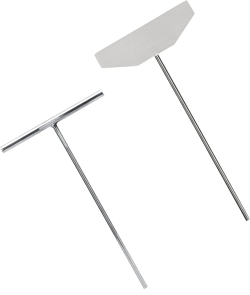 Lilithye Crepe Spreader and Spatula Kit Stainless Steel Crepe Batter Spreader Tool Metal 7 Inch T Shape Crepe Maker(2Pcs Small) - Image 1