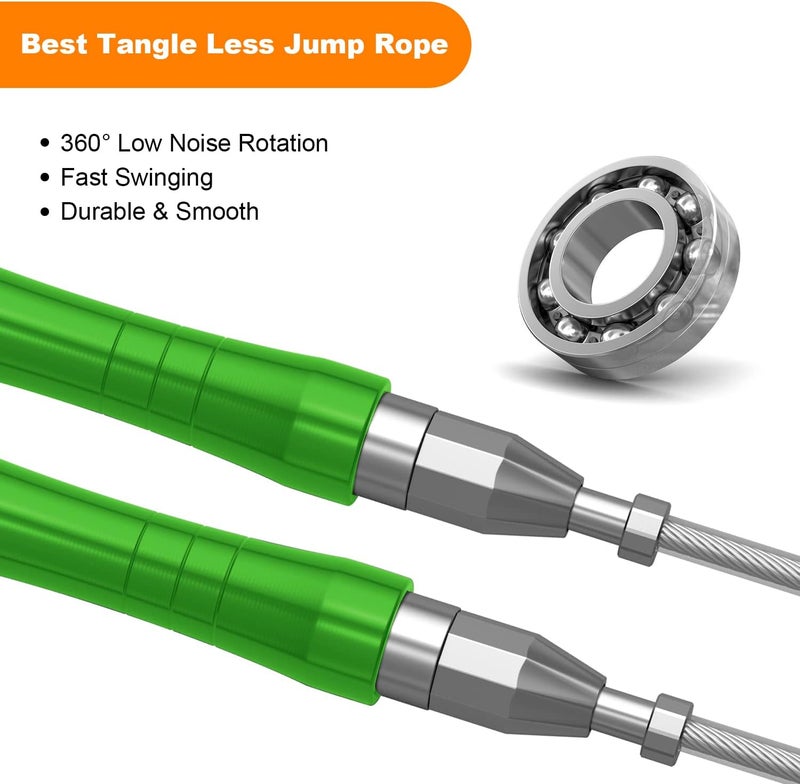 LIFEEZY Jump Rope, High Speed Weighted Jump Rope - Premium Quality Tangle-Free - Self-Locking Screw-Free Design - Jump Ropes for Fitness - Skipping Rope for Workout Fitness, Crossfit & Home Exercises - Image 4