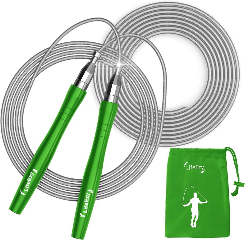 LIFEEZY Jump Rope, High Speed Weighted Jump Rope - Premium Quality Tangle-Free - Self-Locking Screw-Free Design - Jump Ropes for Fitness - Skipping Rope for Workout Fitness, Crossfit & Home Exercises - Image 1