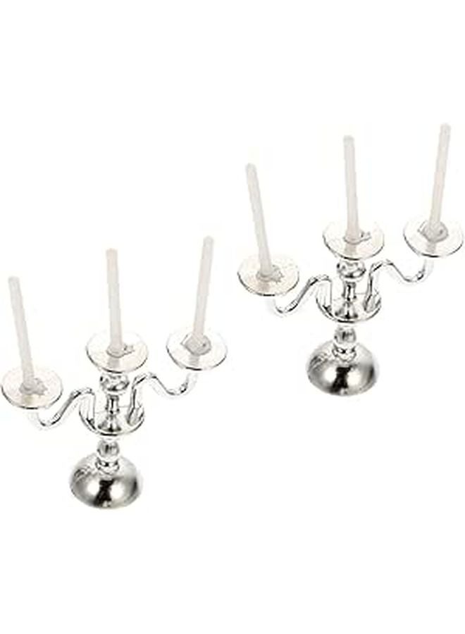 Vintage Mini Candle Holder Model Dollhouse Decor Realistic Design Set of 2 - Image 1